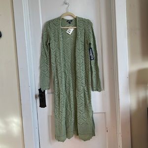 Seafoam Green Crochet Cardigan NWT